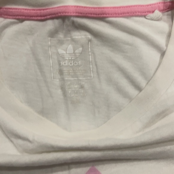 Kids large adidas pink trefoil with 3 stripe on arm - Picture 4 of 12